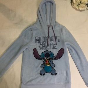 Disney lilo and stitch blue fuzzy hoodie size S